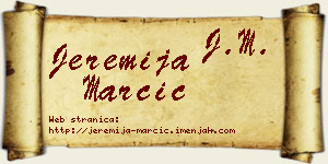 Jeremija Marčić vizit kartica